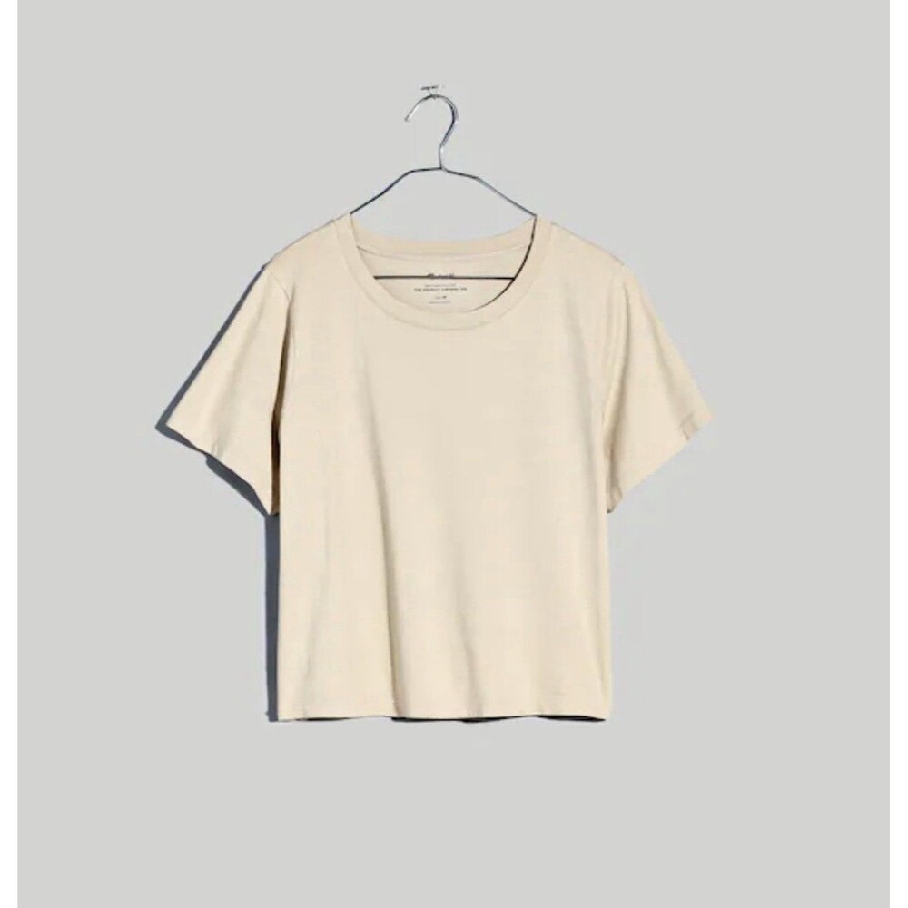 Madewell Softfade Cotton Boxy Crop Tee Short Sleeve Top Size Large NWOT - Picture 2 of 9